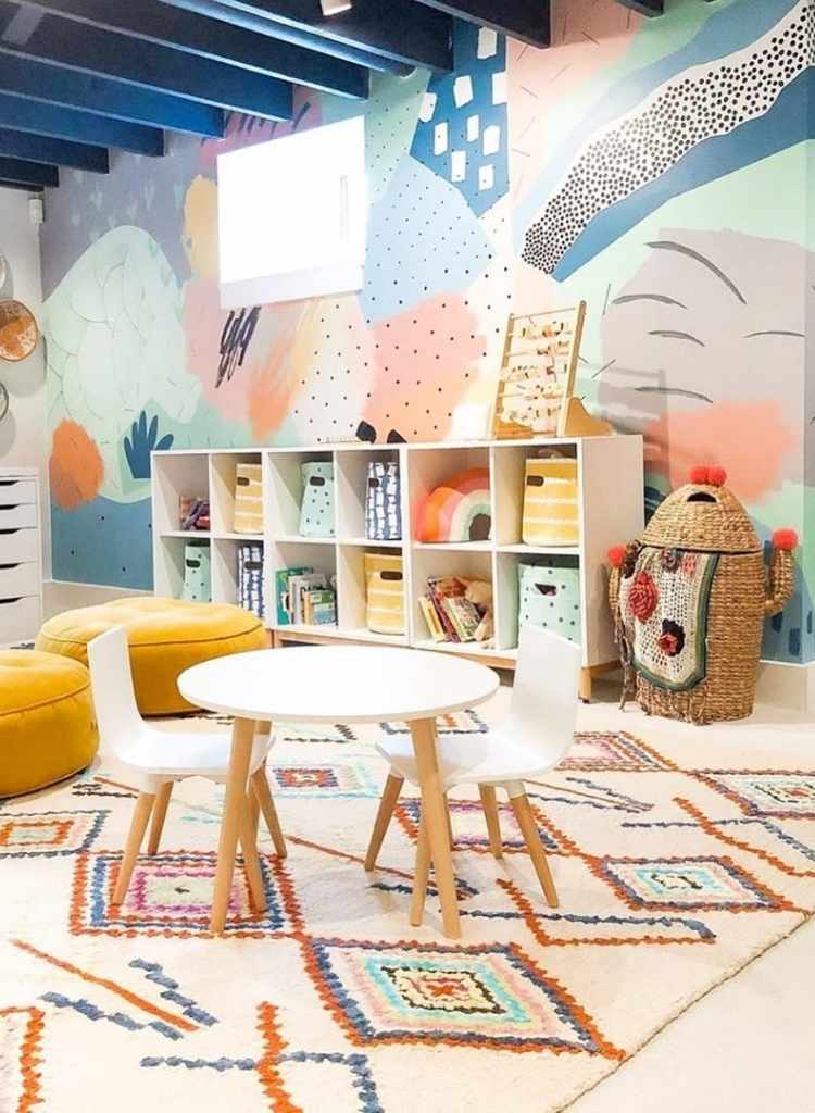 Artistic Playroom with Colorful Mural