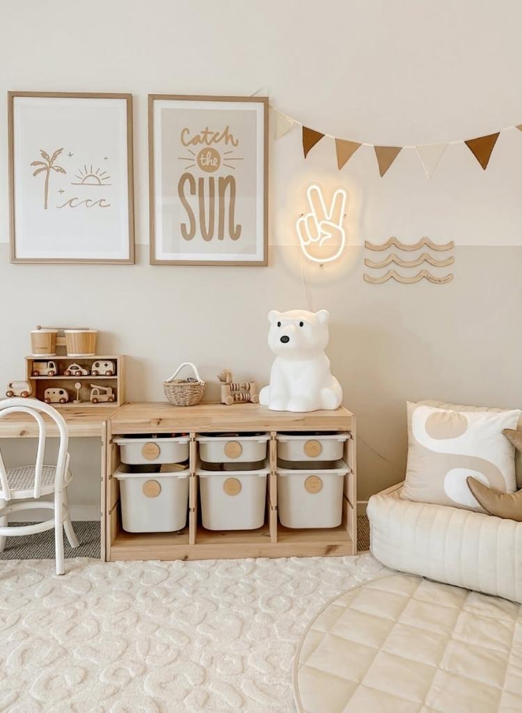 Minimal Neutral Playroom Storage