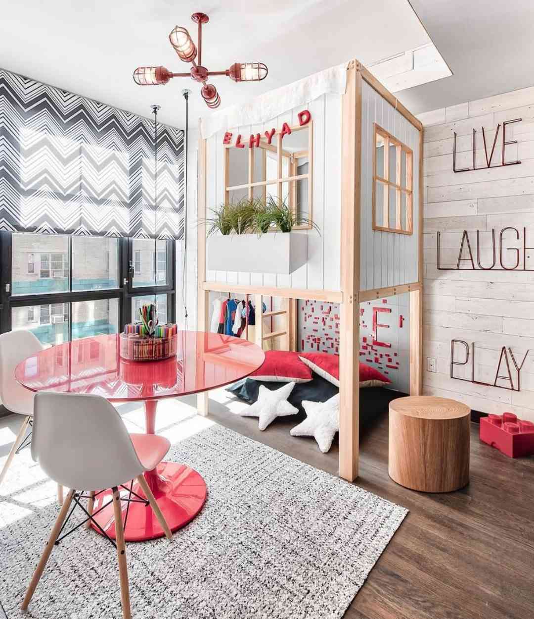 Modern Playroom with Loft House