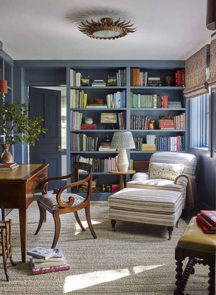 Reading Room with Built-In Bookshelves