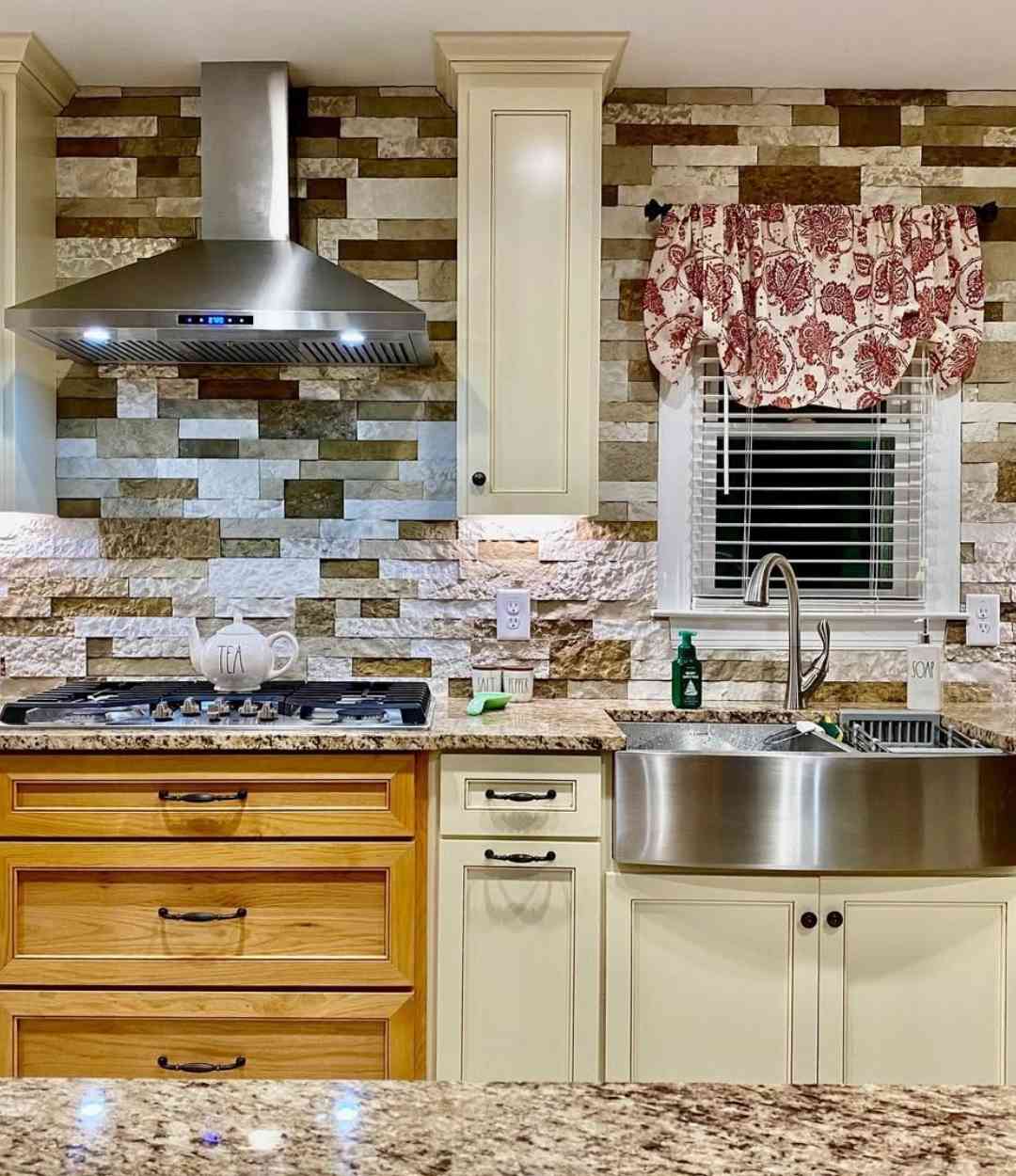 Stacked Stone Backsplash