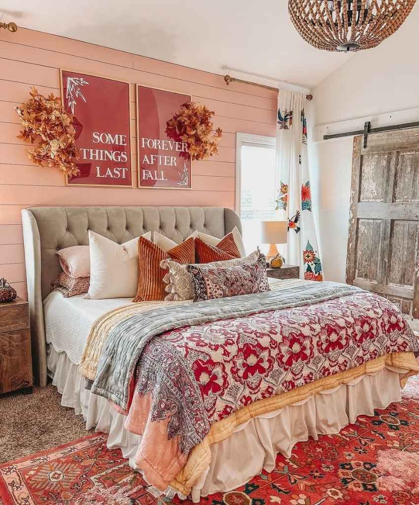 Vibrant Fall Cottage Bedroom