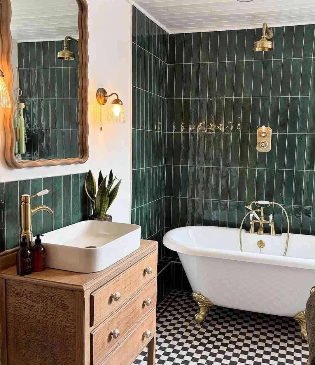 Vintage Emerald Bathroom