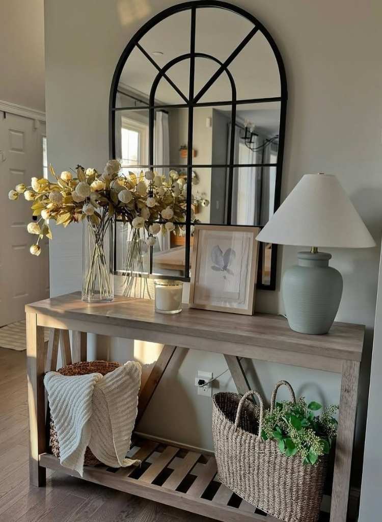 Arched Window Mirror Console