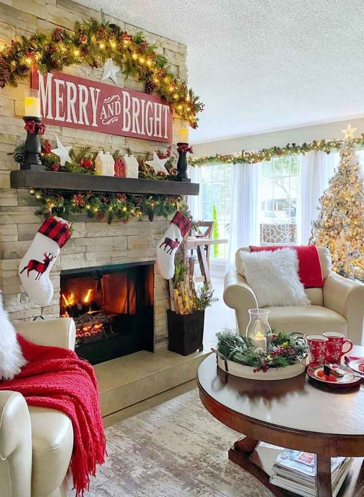 Merry & Bright Fireplace Corner