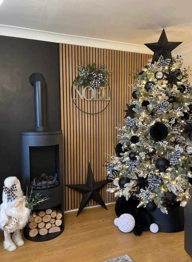 Modern Black and Gold Christmas Corner