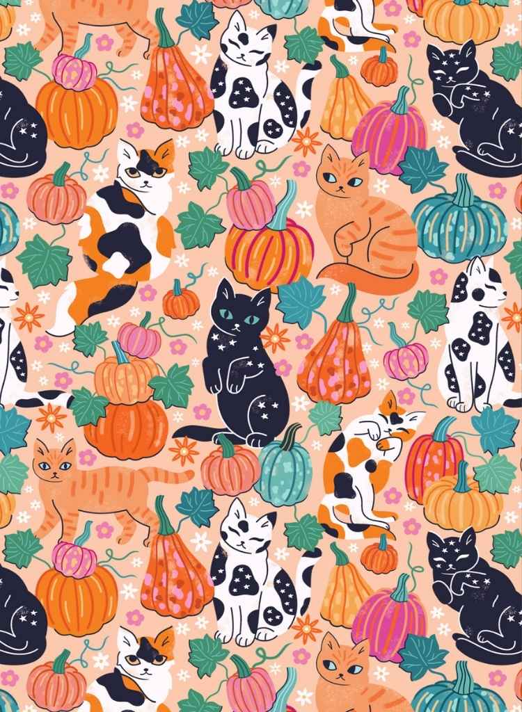 Pumpkin Cat Wallpaper