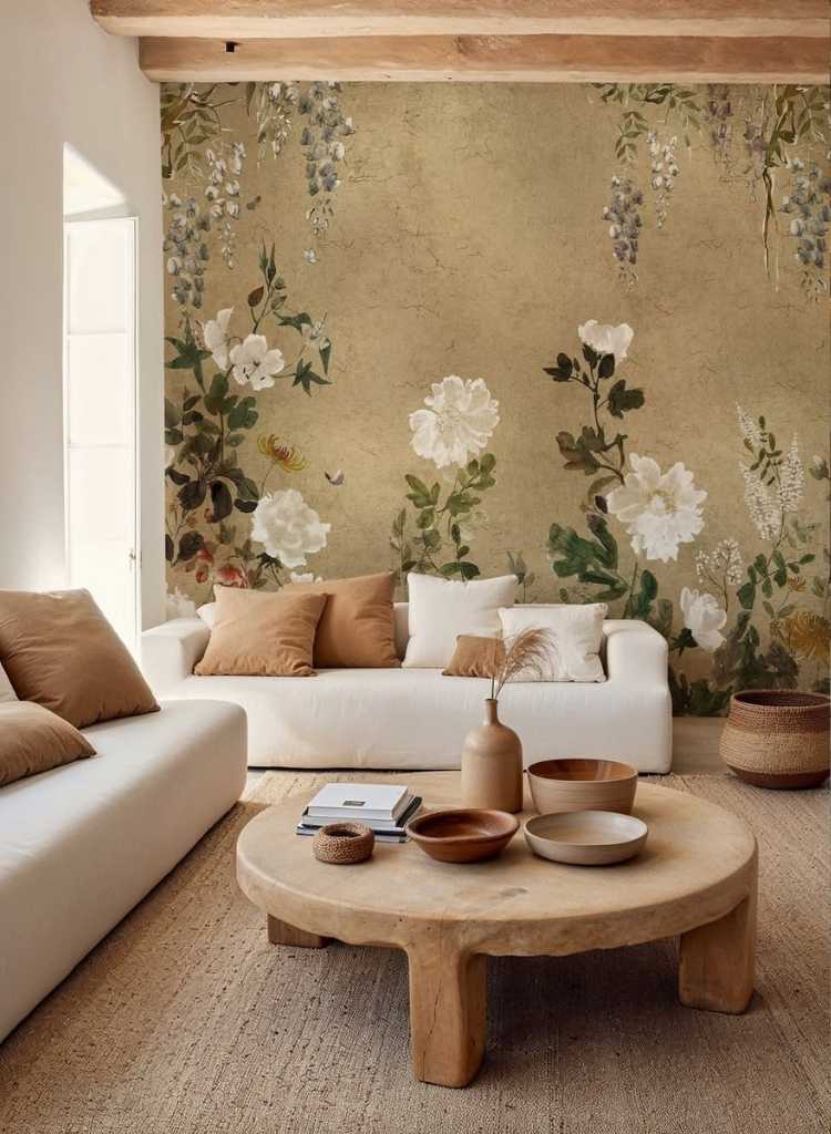 Rustic Floral Wallpaper