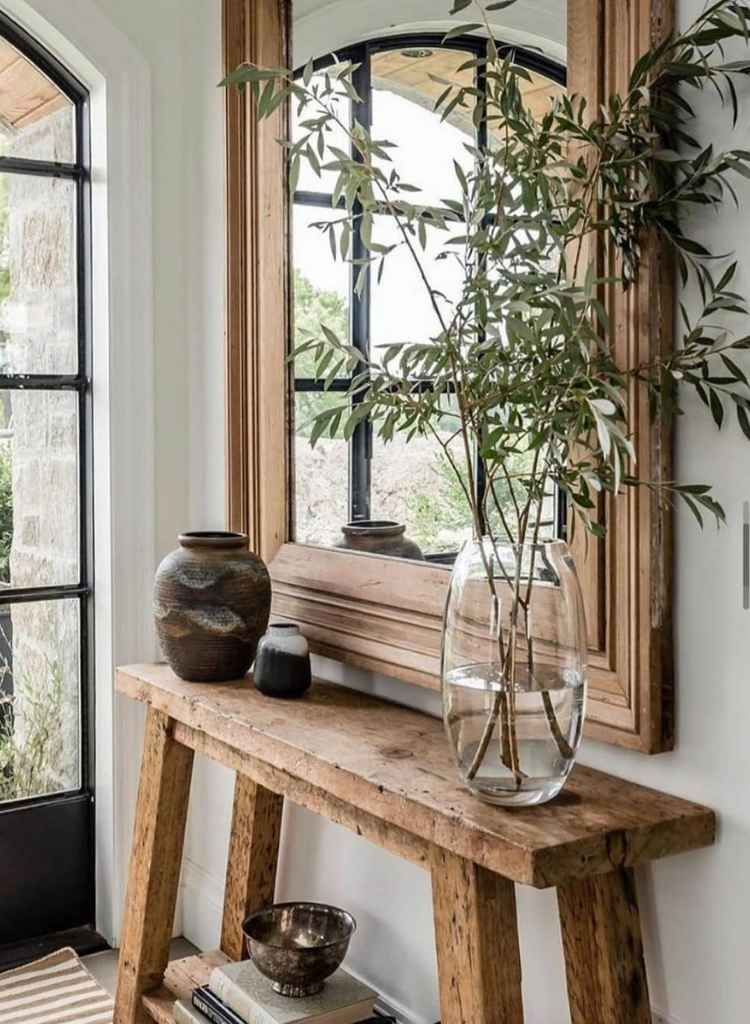 Rustic Wooden Table with Minimalist Decor