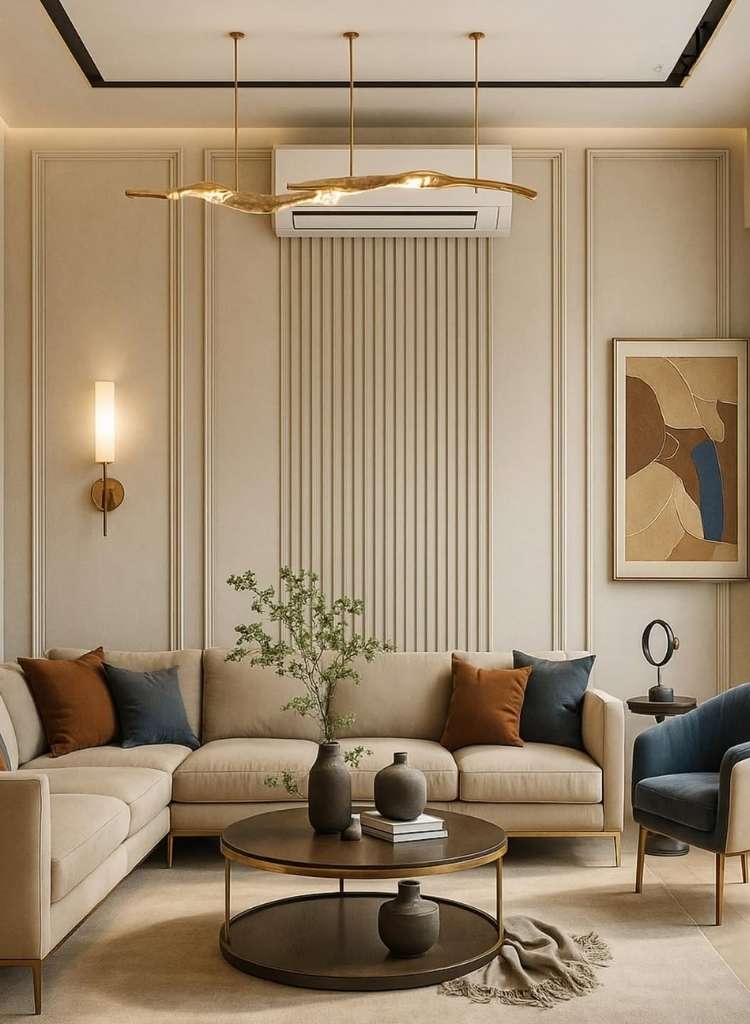 Sculptural Gold Pendant Light