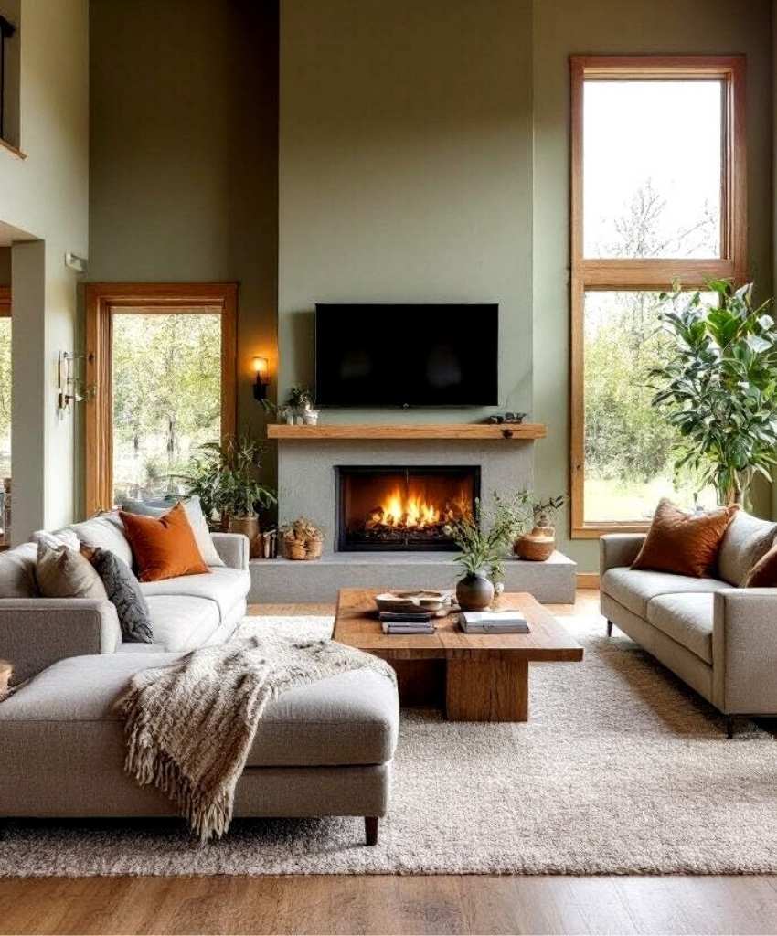 sage green living room
