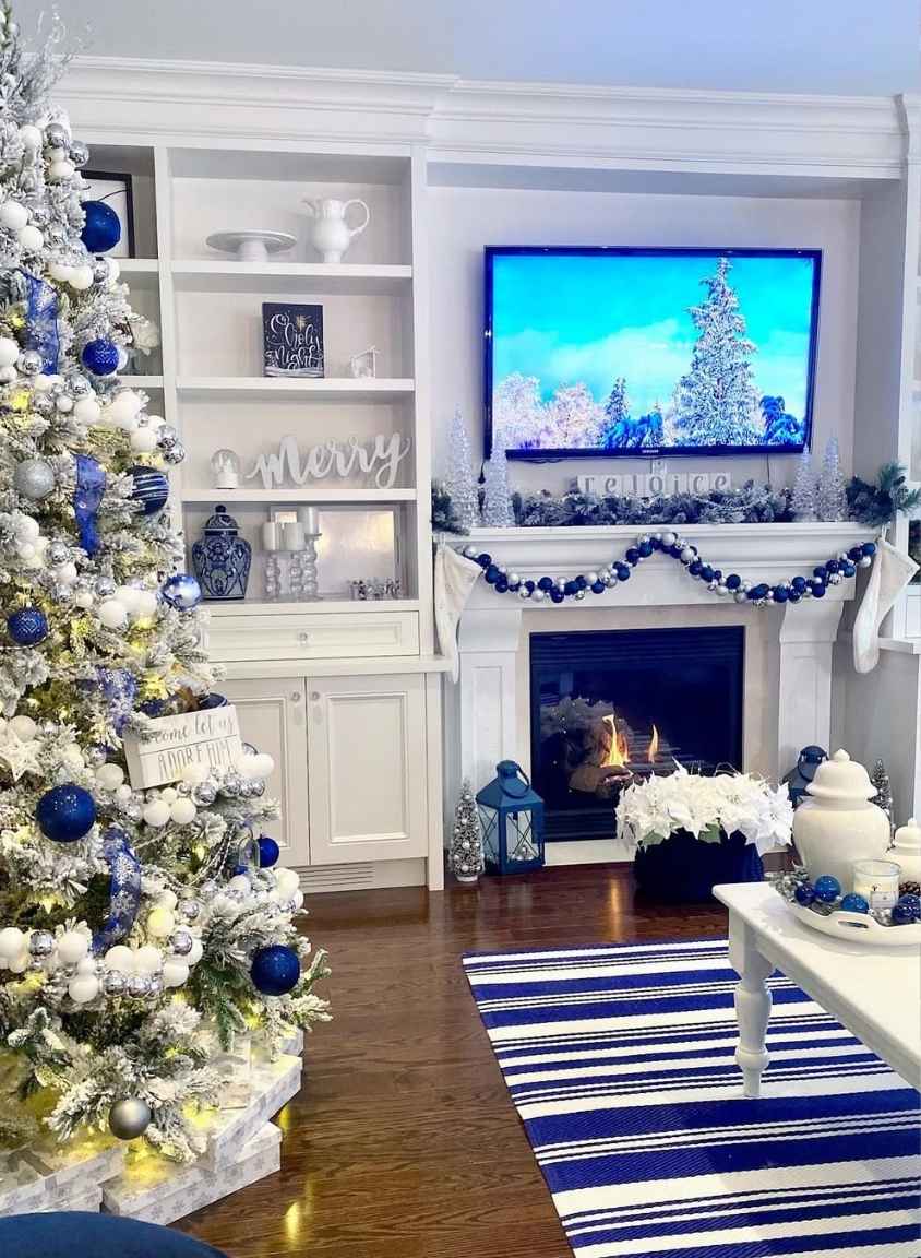 Blue Winter Wonderland Mantel