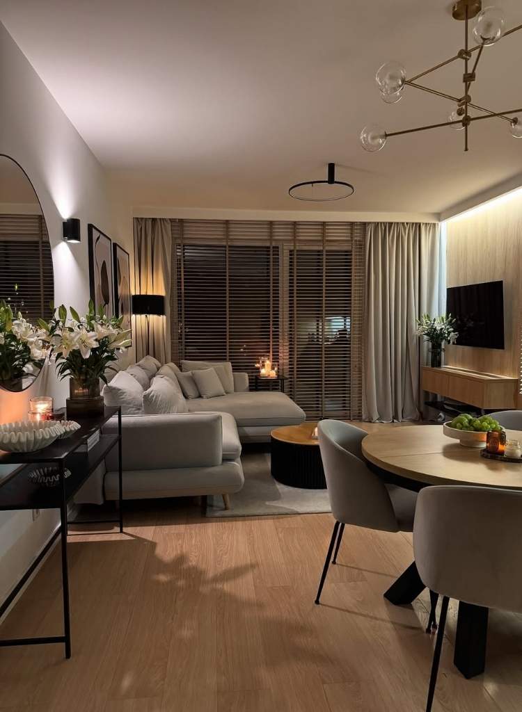 Candlelit Modern Studio Lounge