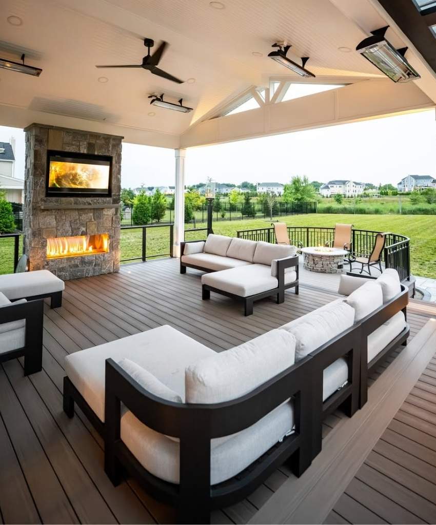 Covered Patio Fireplace