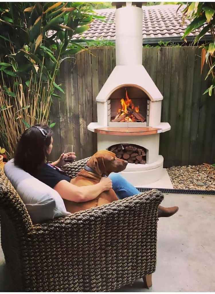 Cozy Corner Fireplace with Pet-Friendly Seating