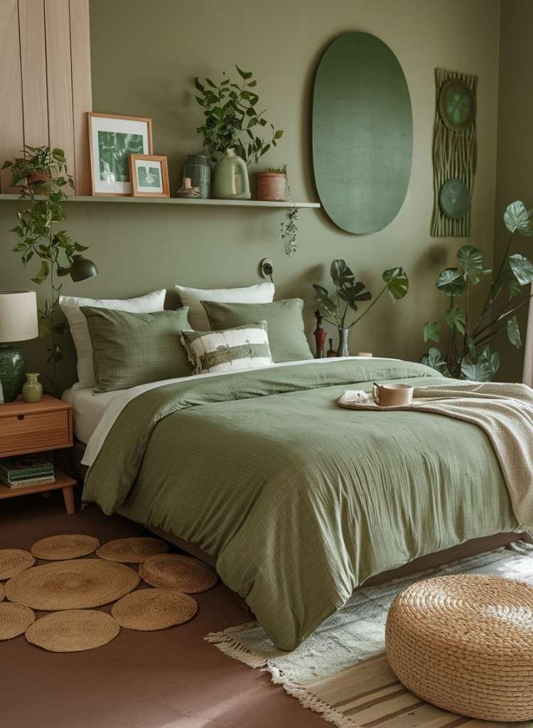 Dark Green Sanctuary Bedroom