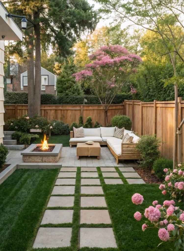 Garden Patio Fire Pit with Corner Sofa