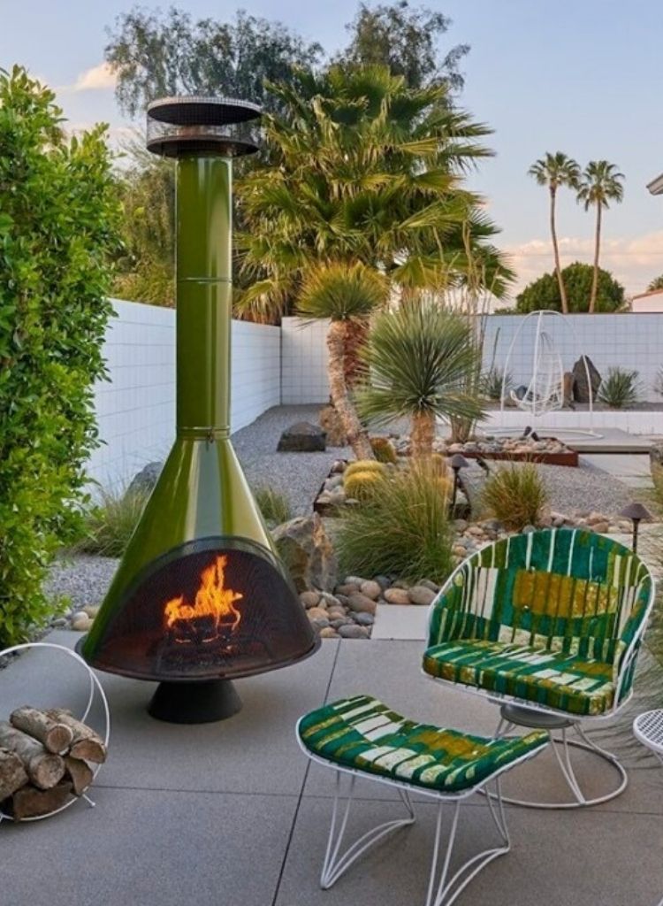 Mid-Century Modern Cone Fireplace