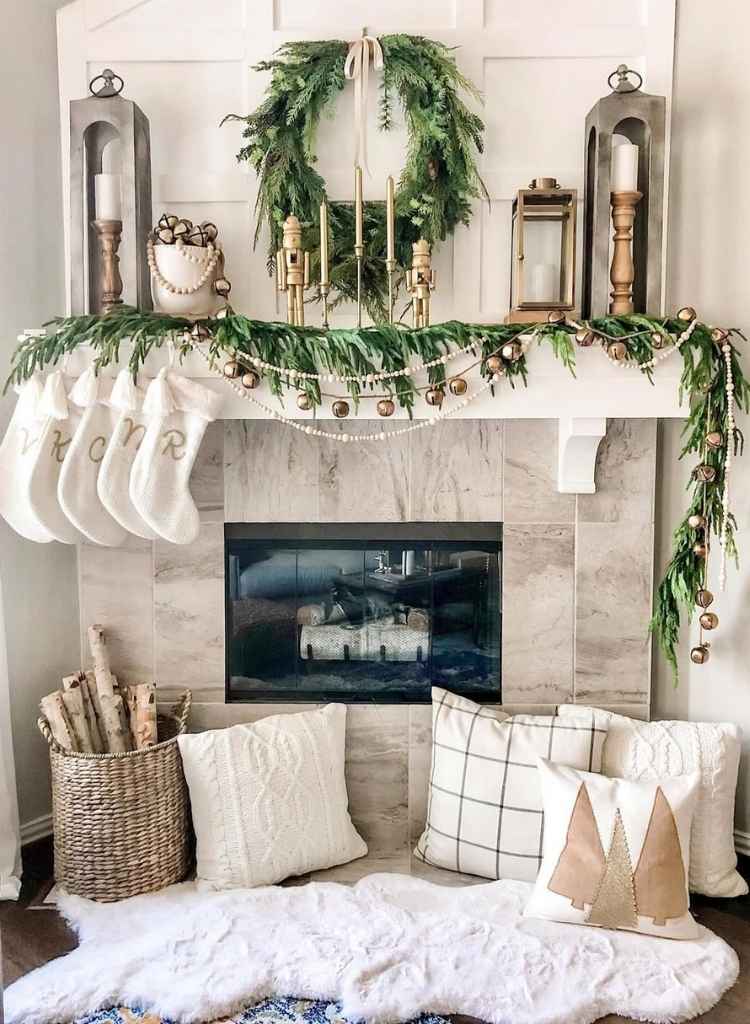 Neutral Elegance Christmas Mantel