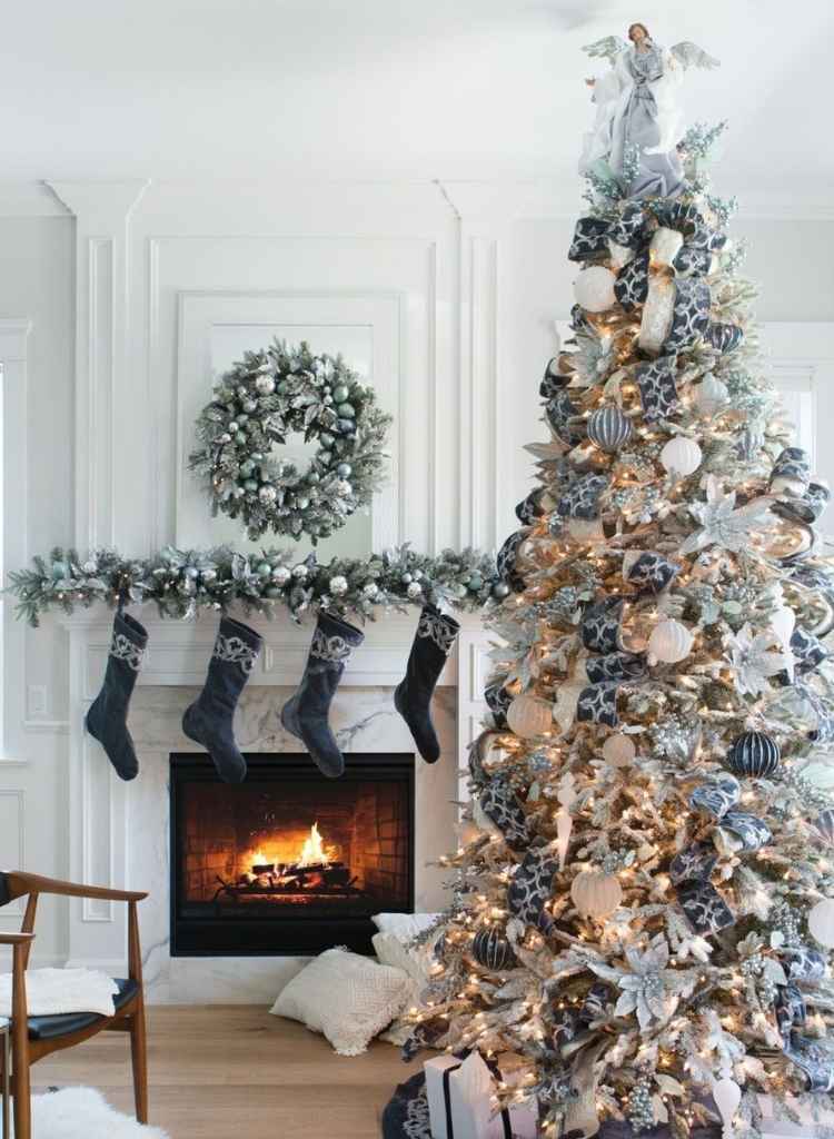 Silver Grace Christmas Mantel