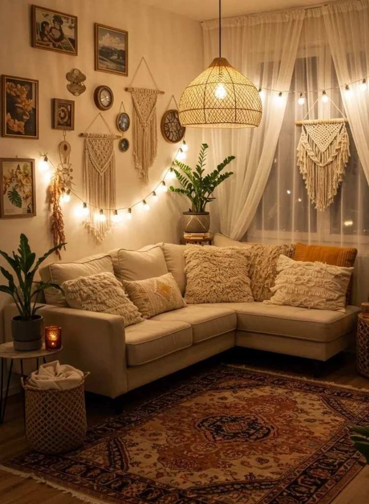 Vintage Boho Glow Living Room