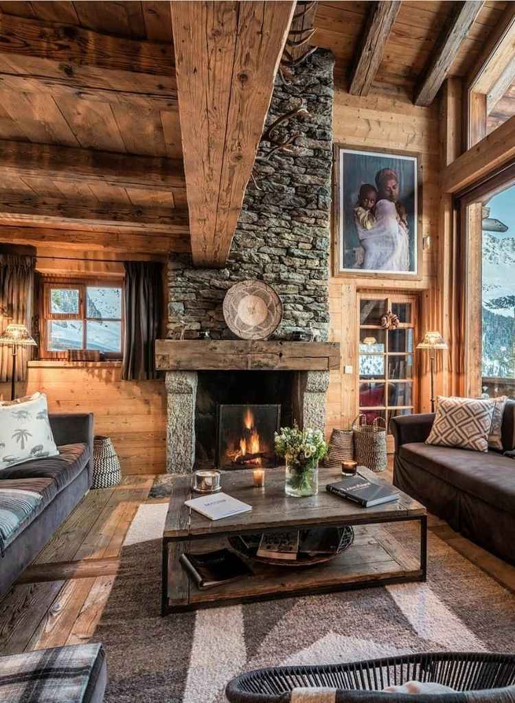 Alpine Stone Fireplace Retreat