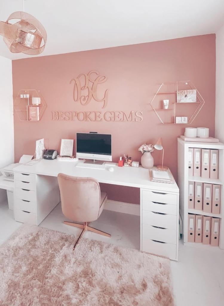 Blush Brand Focused Home Office