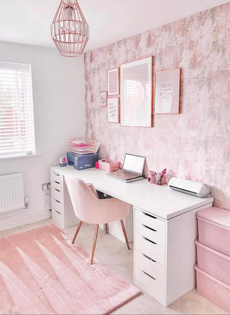 Blush Pink Minimal Office Workspace