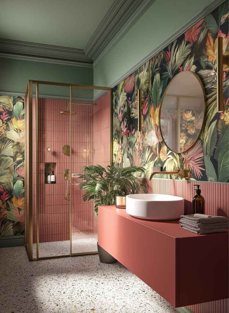 Bold Tropical-Inspired Bathroom