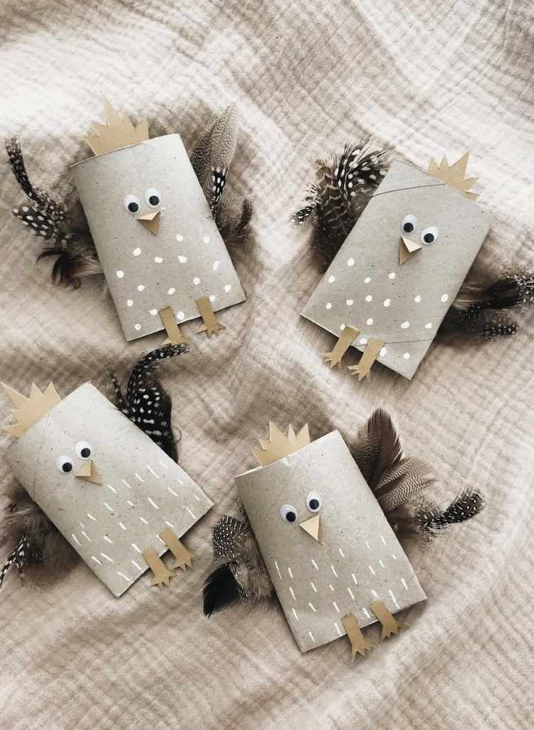 Cardboard Tube Easter Owls
