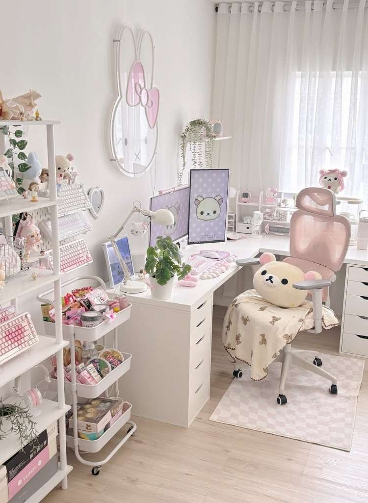 Cute Blush Character Home Office