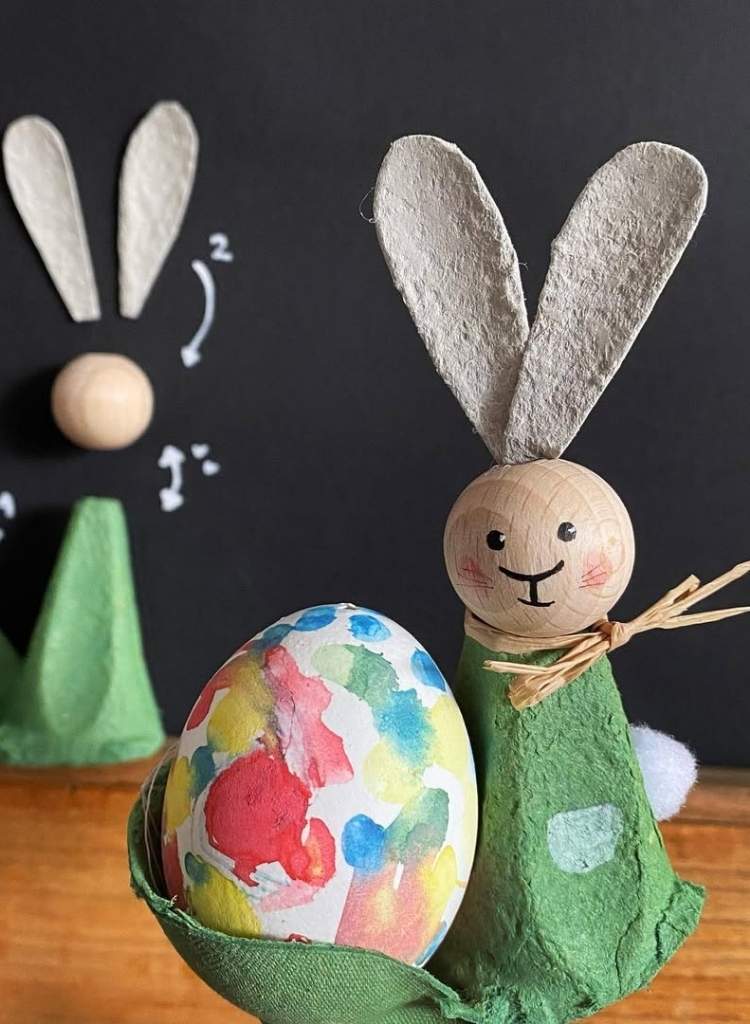 Egg Carton Bunny Egg Holder