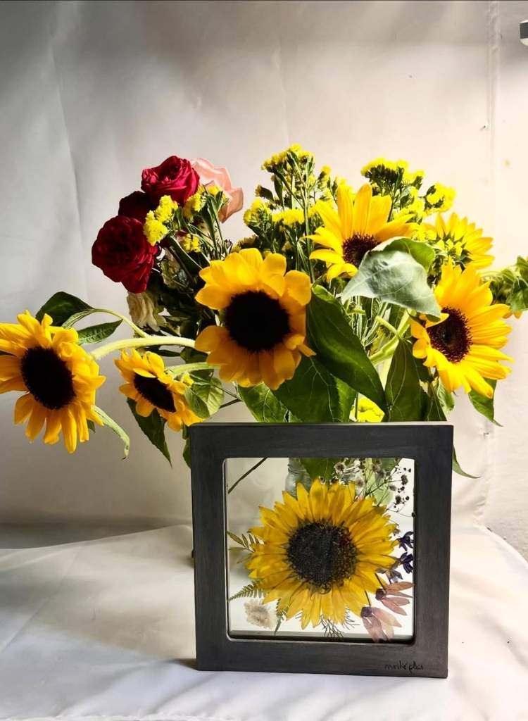 Floating Sunflower Frame Display