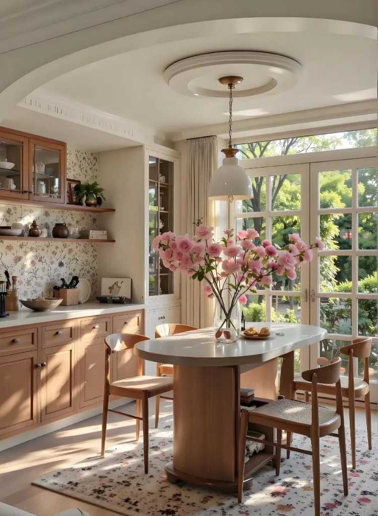 Floral Breakfast Nook Kitchen