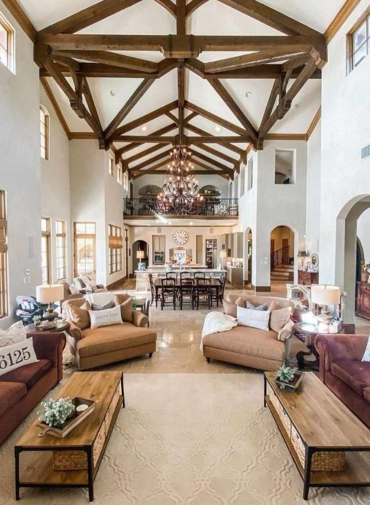 Grand Rustic Living Room