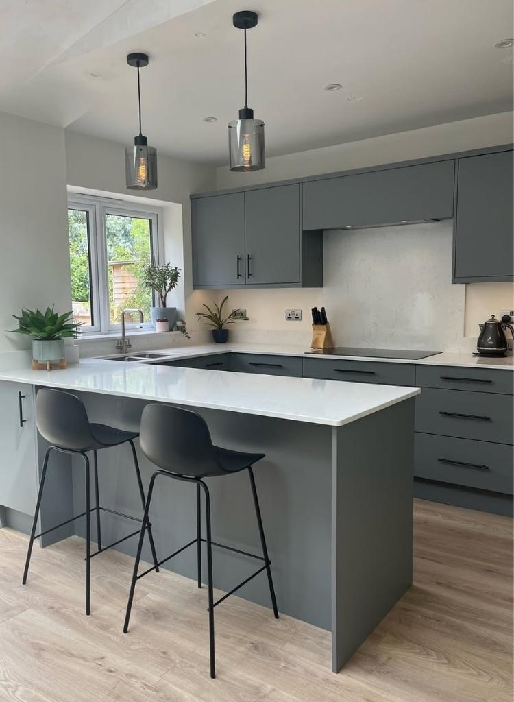 Gray Kitchen with Clean Minimal Lines