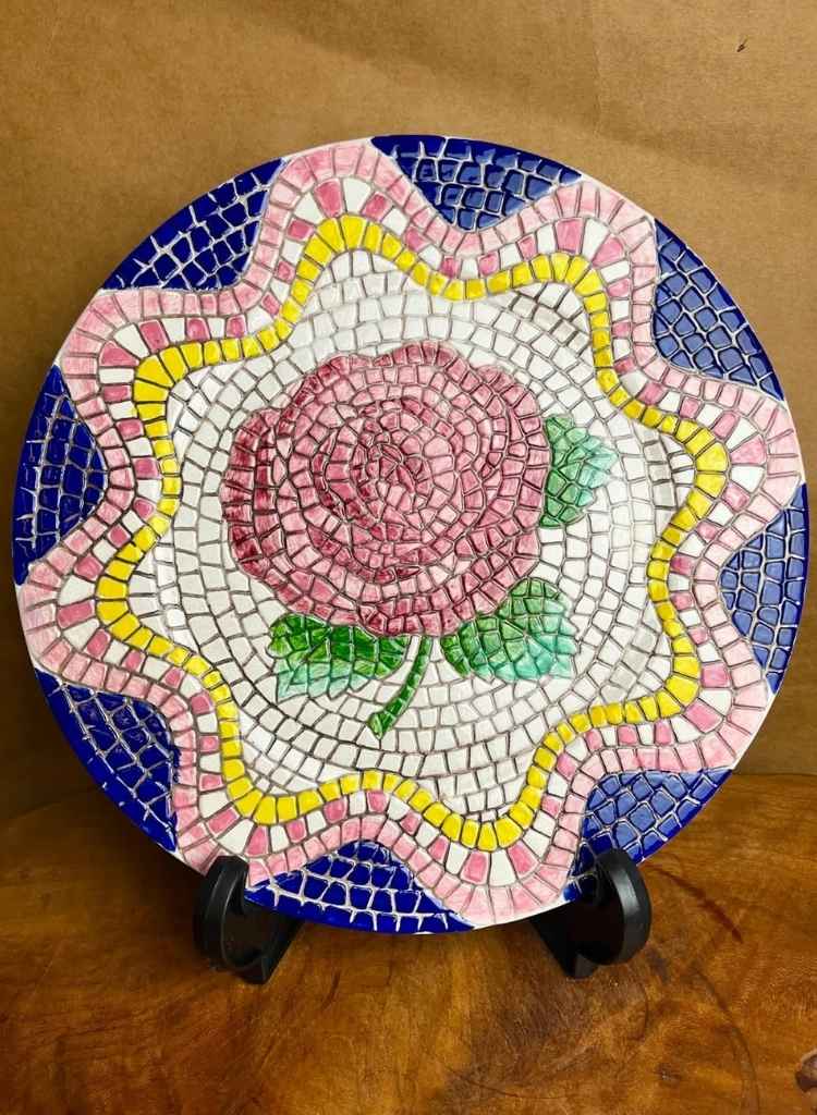 Handmade Mosaic Floral Plate