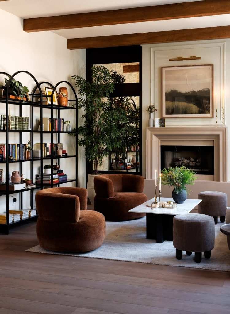 Library-Inspired Living Room Lounge