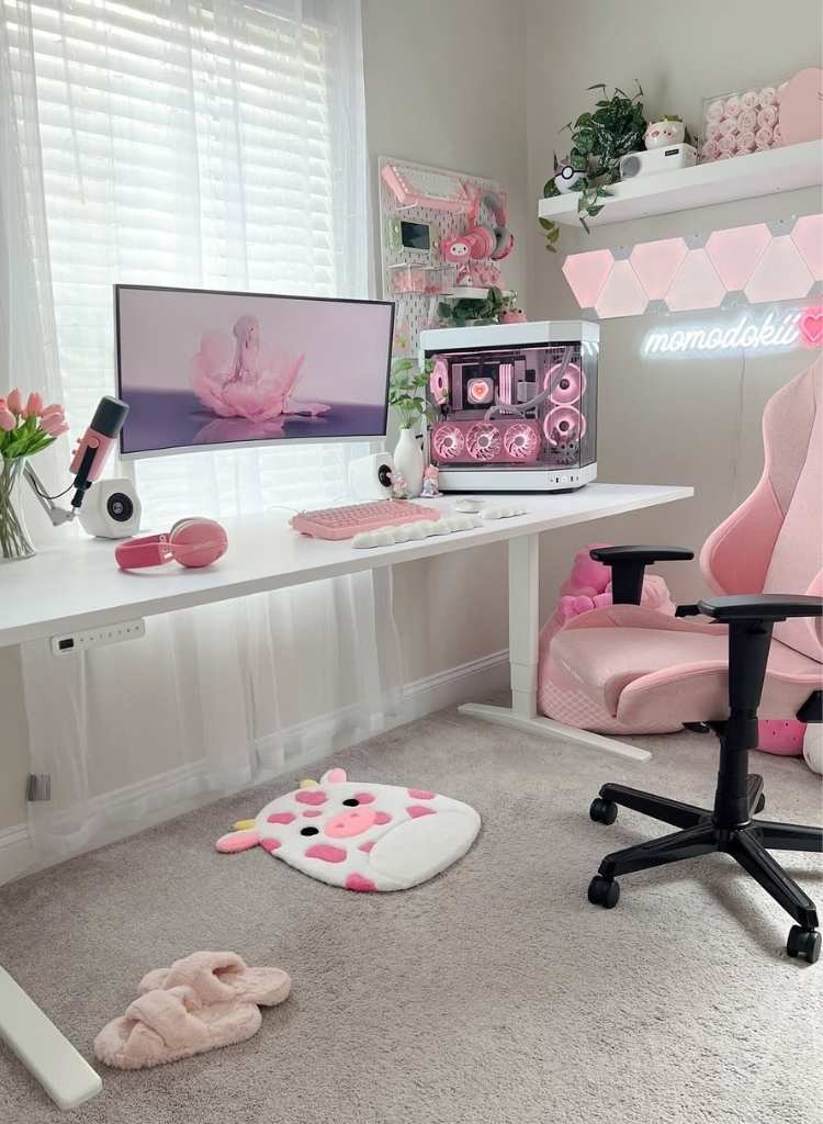 Modern Pink Gaming Style Office