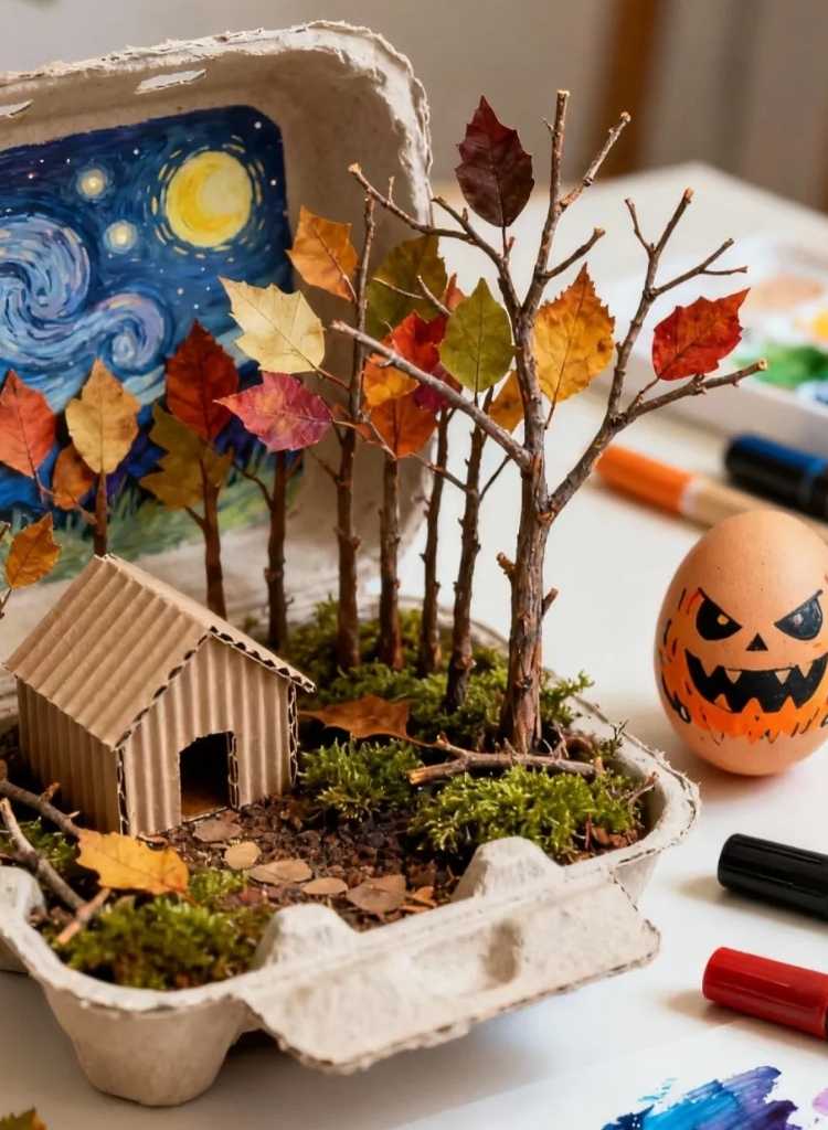 Nature Diorama Egg Carton Scene