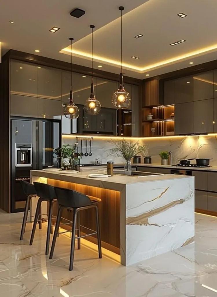 Neutral Luxe Marble Kitchen