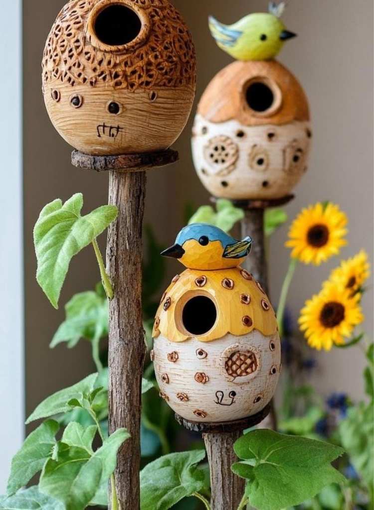 Painted Gourd Birdhouses