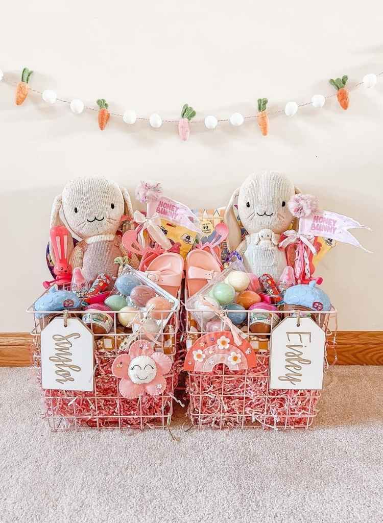 Personalized Twin Easter Wire Baskets