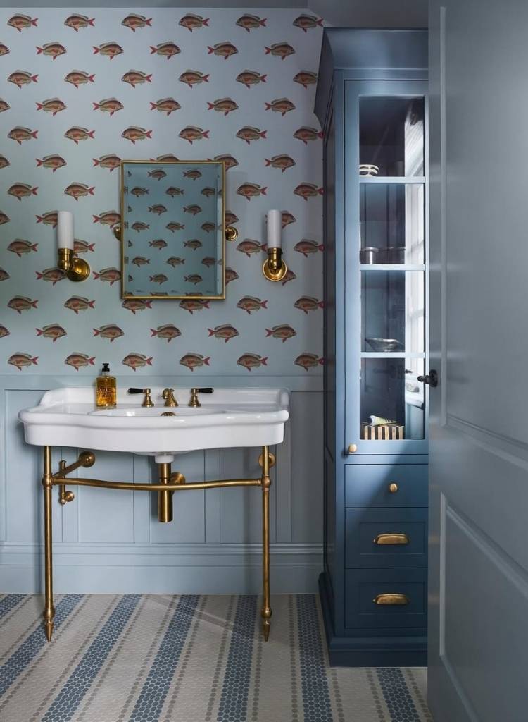 Playful Blue Bathroom Character