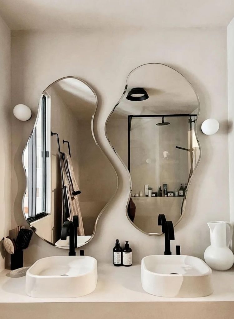 Sculptural Modern Guest Bathroom