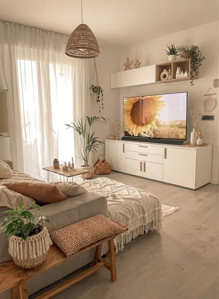 Soft Boho Cozy Living Room Setup
