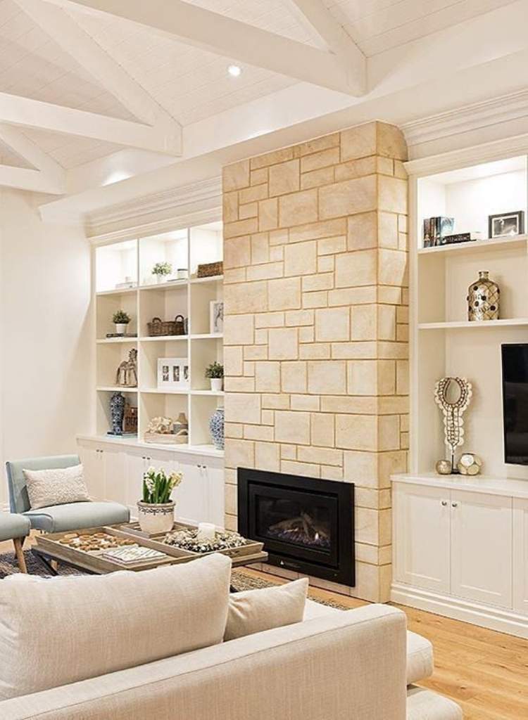 Soft Sandstone Statement Fireplace