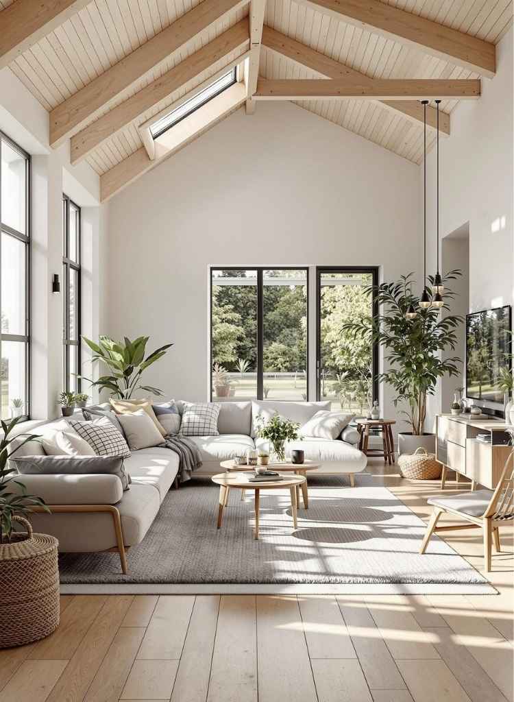 Sunlit Nordic Cozy Living Room