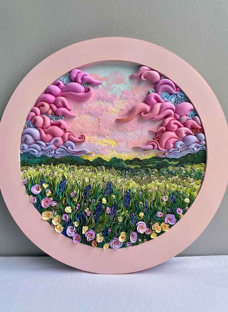 Textured Clay Spring Landscape Wall Art