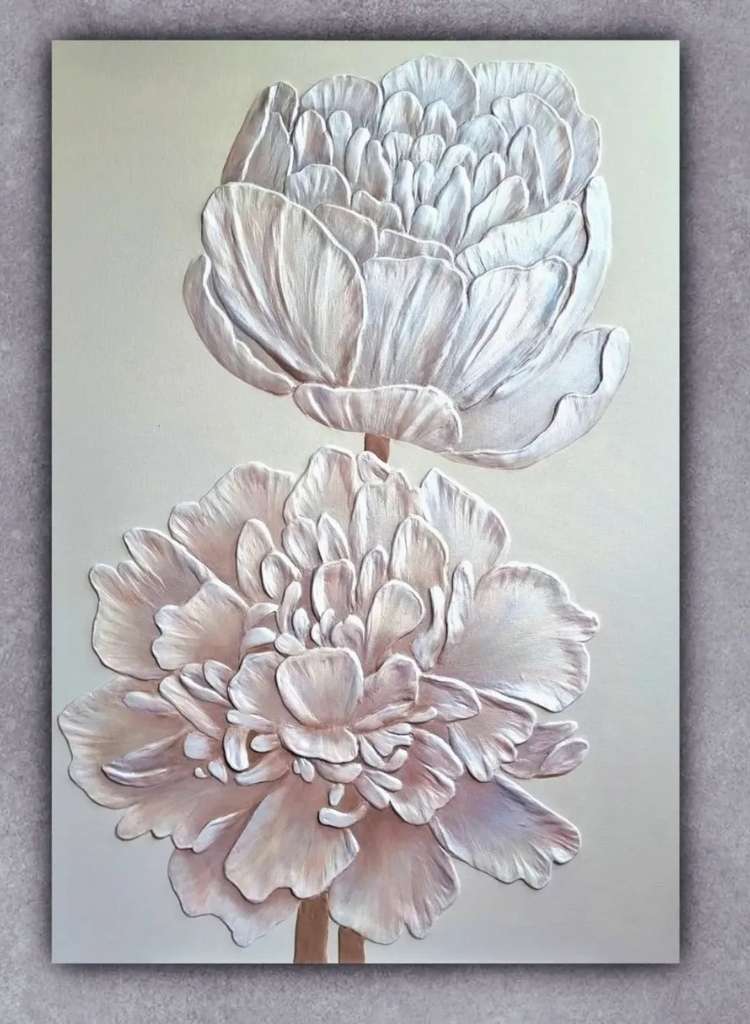 Textured Floral Canvas Wall Art